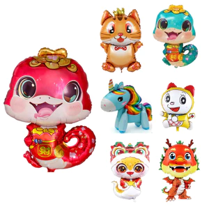Bong Bóng Trang Trí Sinh Nhật Hình Con Rắn/Ngựa/Rồng/Mèo Dễ Thương Cho Bé Trai Bé Gái, Decor Party