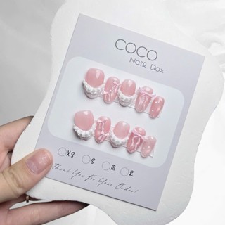 (Hot Sale) Nail Box thiết kế G003 nail mùa hè thạch hồng mắt mèo đính nơ dễ thương nhà Gemychip