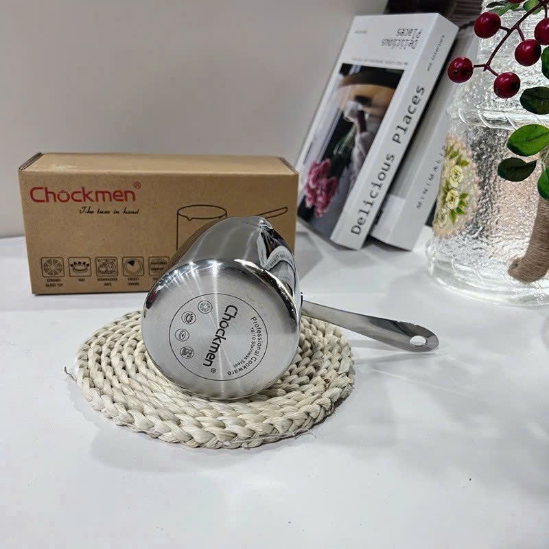 Quánh Inox Chockmen 350ML, Quánh Nấu Socola, Quánh Đun Sữa Cafe, Quánh Sâu Lòng CKM131