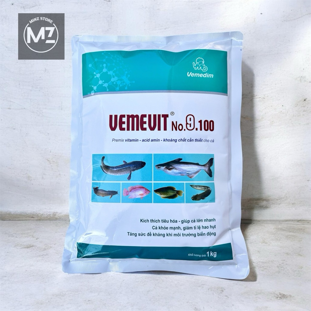 Vemevit No. 9.100 Khoáng-Vitamin-Axit amin cho cá, gói (1Kg) Vemedim