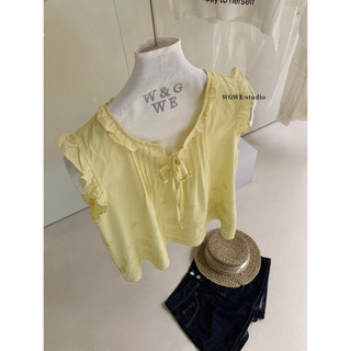 𝐏𝐡𝐢𝐞𝐧 𝐖𝐆𝐖𝐄 | (Sẵn) w9043 Áo Thô Boy Sát Nách Bèo Ren 3 Màu Trơn