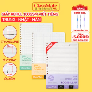 Giấy Refill Classmate100GSM Đa Dạng Dòng Kẻ, Ghi Nhớ Từng Nhanh, Luyện Viết Tiếng Trung Nhật Hàn Tráng Keo Chống Thấm