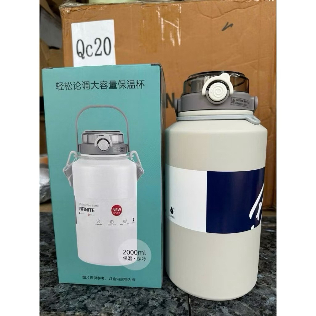 👉 Bình Giữ Nhiệt Inox 316 2L Cao Cấp Giữ Nóng Lạnh Lâu Có Ống Hút 2in1 Bình Nước Thể Thao