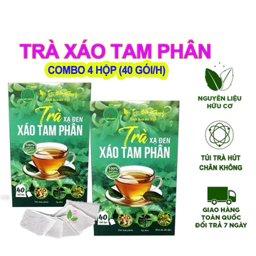 2H Trà xạ đen xáo tam phân , trà túi lọc cây xạ đen, xáo tam phân, hoa đu đủ đực