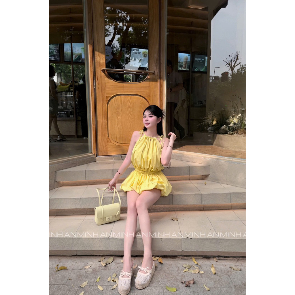 jum bồng cổ yếm chun eo đẹp lắm
