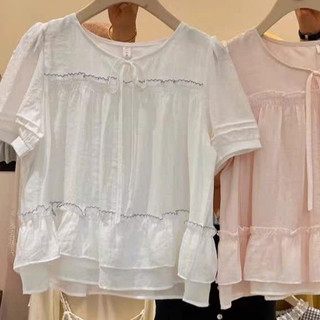 Áo Sơ Mi Kiểu Babydoll. Áo Tiểu Thư Ngắn Tay Siêu Xinh Cho Mùa Hè Nữ.02