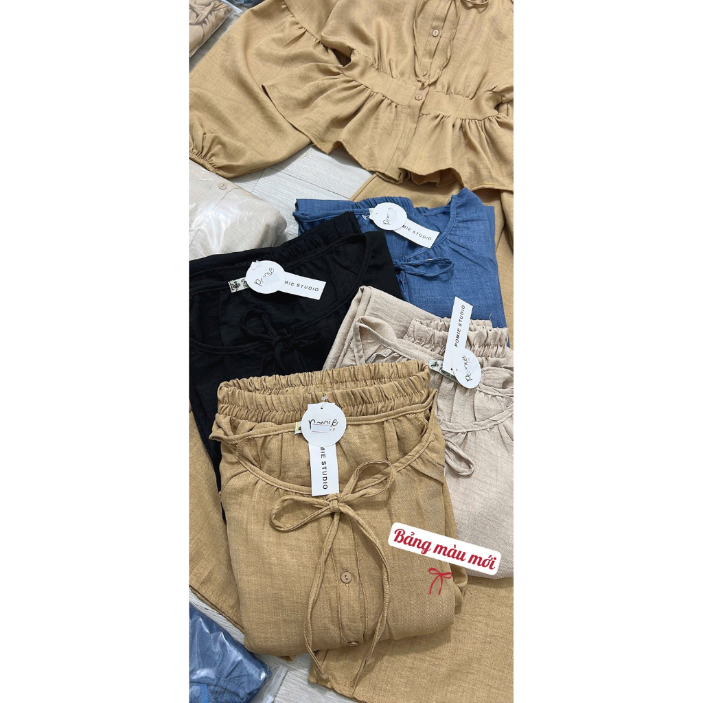 LY5- ( Hình thật) Sét bộ đũi tay dài cổ nơ thời trang (40-58kg)