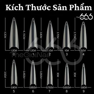 Móng Tip Form Nhọn Dài Chuẩn Dạng Túi 500 Miếng - Móng Nối Giả Nhựa ABS Cao Cấp Siêu Bền Dẻo THEGIOINAIL666