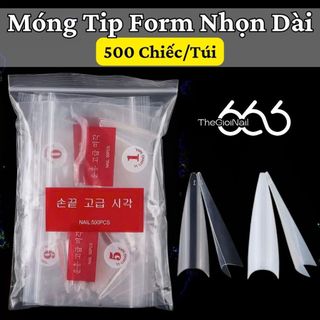 Móng Tip Form Nhọn Dài Chuẩn Dạng Túi 500 Miếng - Móng Nối Giả Nhựa ABS Cao Cấp Siêu Bền Dẻo THEGIOINAIL666