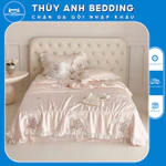 Set chăn ga 4 món phong cách Tiểu Thư lụa thêu cao cấp bèo ren cho những cô nàng sành điệu nữ tính phong cách. — ảnh 1