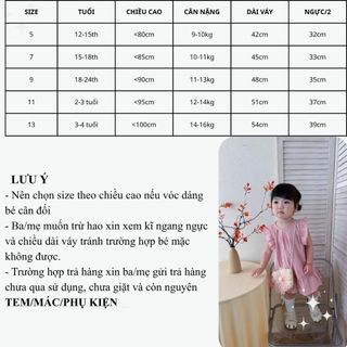 Váy bé gái babydoll tai thỏ 9th-4 tuổi phong cách Hàn Quốc tặng kèm túi D1290 Bí Ngô Nhỏ