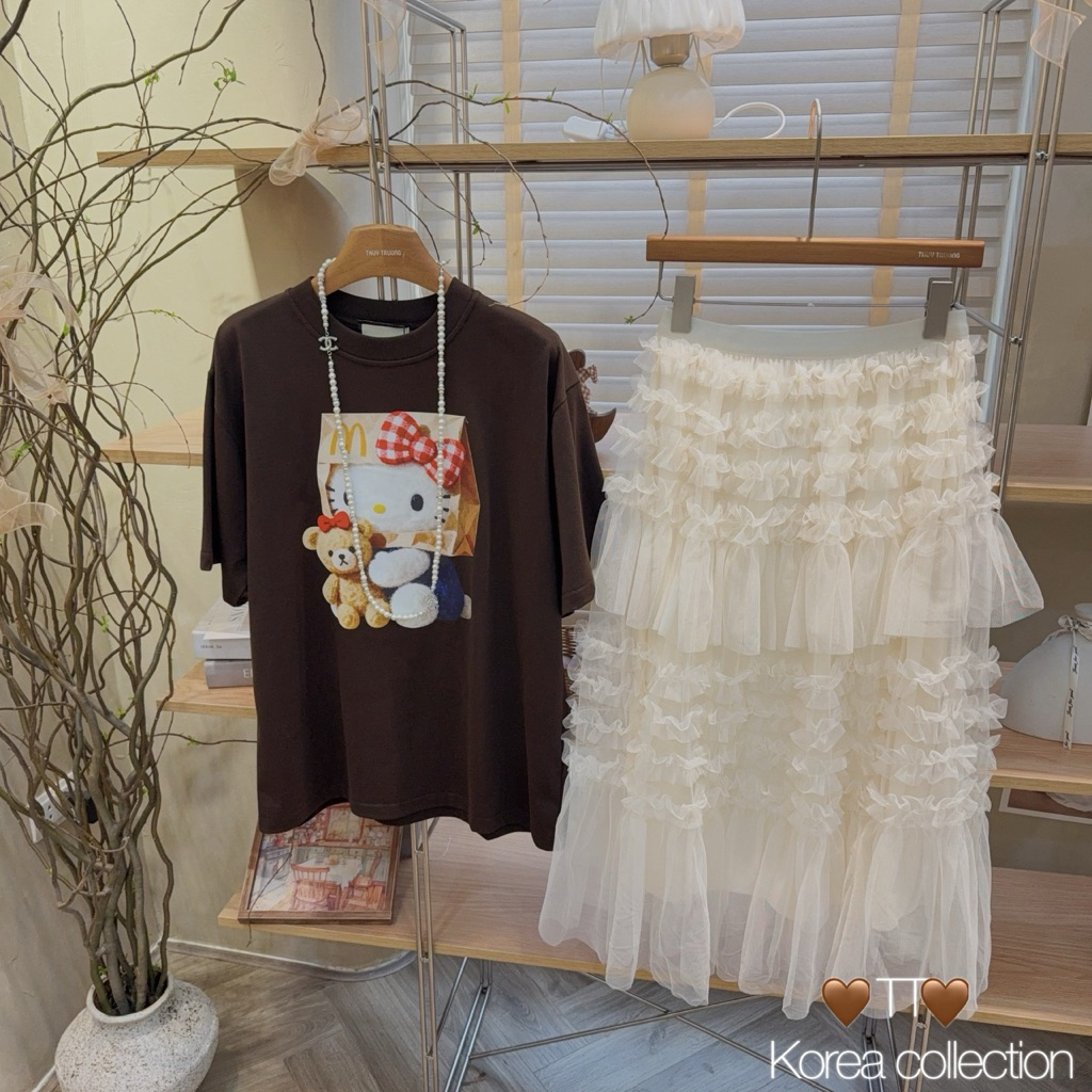 ( Sale ) Áo phông kitty nâu