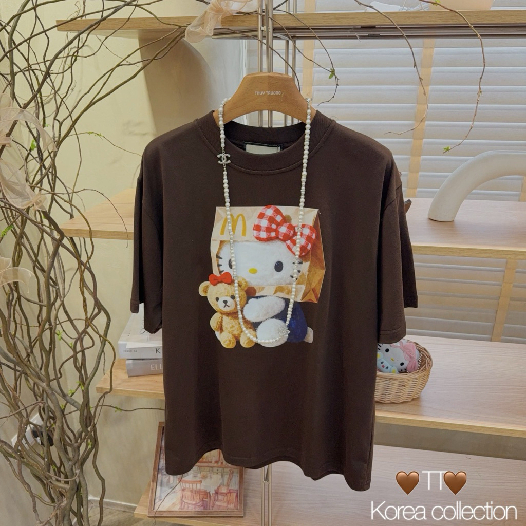 ( Sale ) Áo phông kitty nâu