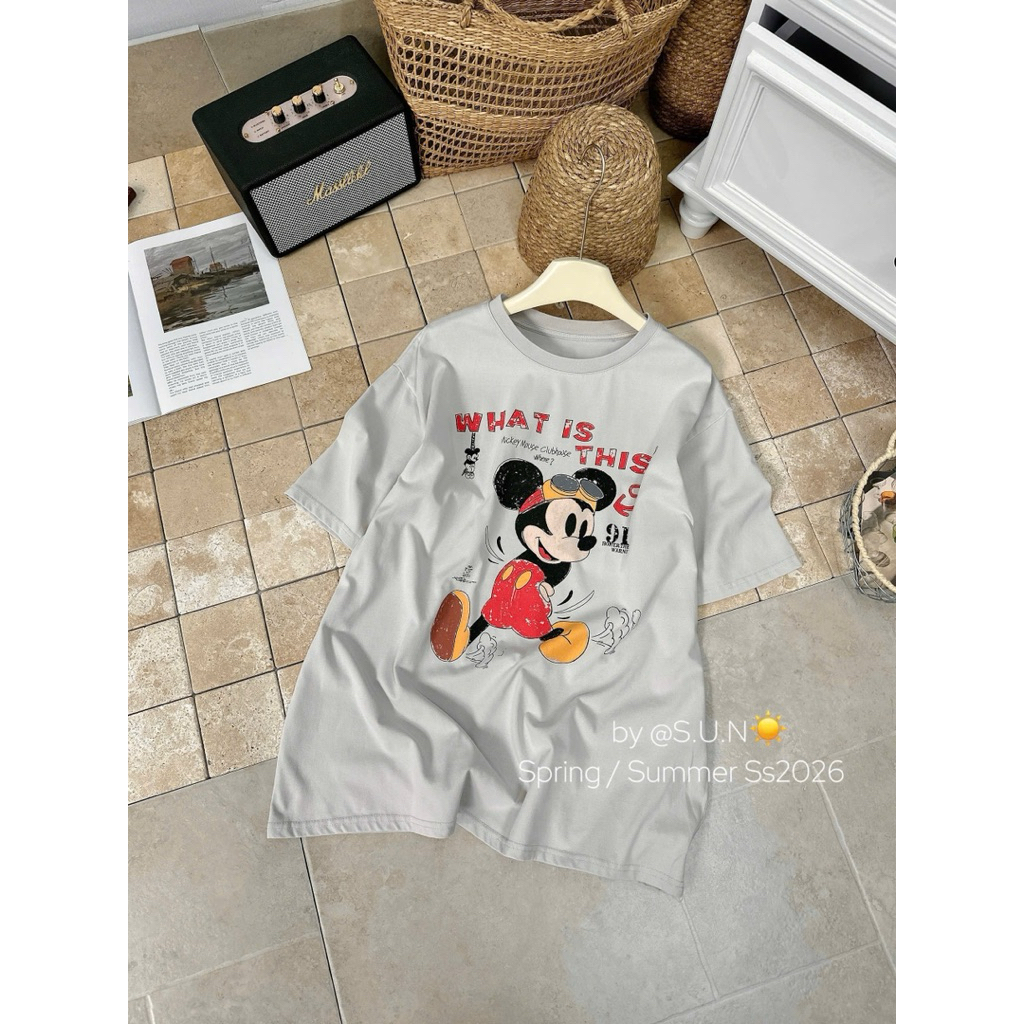 Áo phông mickey chữ siuu xinh