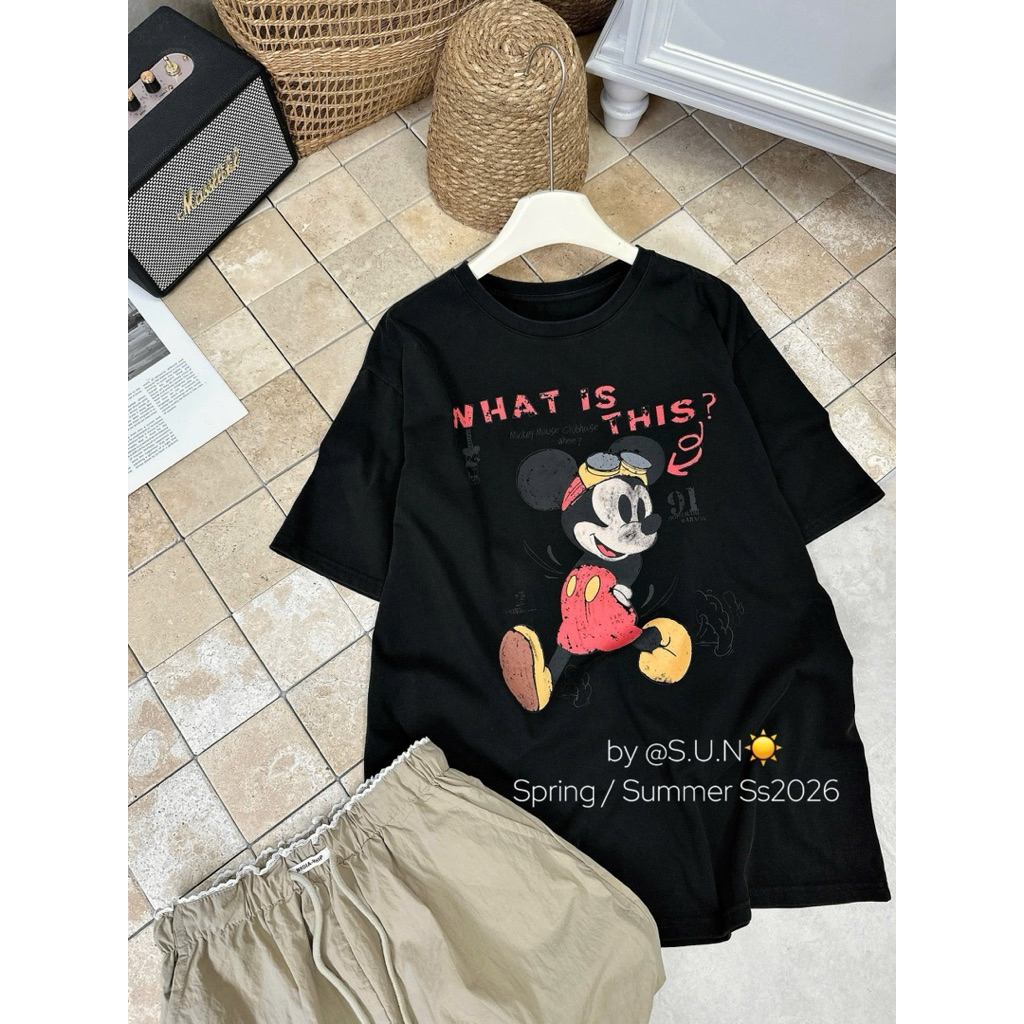 Áo phông mickey chữ siuu xinh