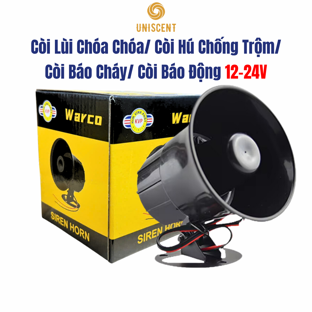 Còi Chóa Chóa/ Còi Hú Chống Trộm/ Còi Báo Cháy/ Còi Báo Động 12-24V 110DB WARCO - Hàng Xịn