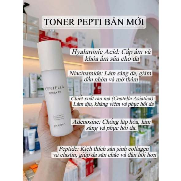 Nước Hoa Hồng Dưỡng Da Cấp Ẩm, Căng Bóng Dr.Pepti Centella Toner Ex 180ml-ThyLee