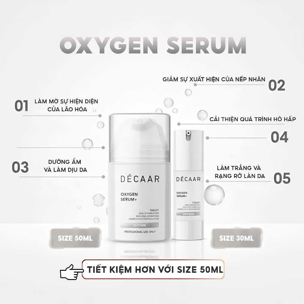 Serum Décaar Oxygen Thương Hiệu Pháp Phục Hồi, Dưỡng Ẩm Da Cao Cấp Dẫn Xuất Oxy Trực Tiếp Vào Da Lọ 30ml
