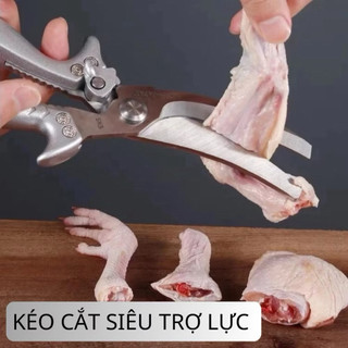 Kéo Cắt Gà Cao Cấp, Kéo Làm Bếp Đa Năng, Kéo Cắt Xương Trợ Lực Siêu Bén