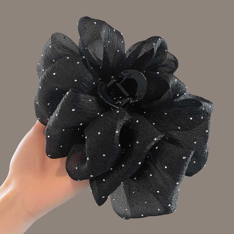 Kẹp Tóc Nơ Voan Tiểu Thư Phong Cách Hàn Quốc Size 13cm Kẹp Tóc Nơ Voan Chấm Bi Cặp Tóc Nơ Size Lớn Búi Sau Đầu Tiều Thư