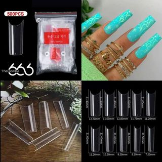 Móng Tip Form Vuông Thẳng C-Curve Hàn Quốc - Túi 500 Miếng 10 Size Nối Giả ABS Cao Cấp Siêu Bền Dẻo THEGIOINAIL666