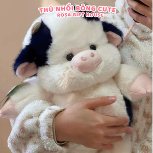 Gấu Bông Bò Sữa 40cm Cao Cấp – Thú Nhồi Bông Bò Sữa Dễ Thương, Gối Ôm Cute, Quà Tặng Hot Trend - ROSA GIFT HOUSE