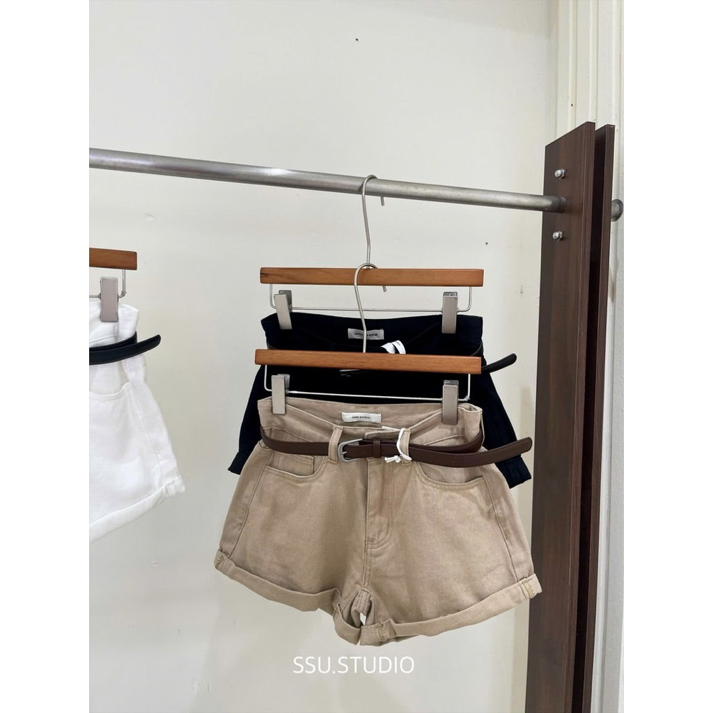 𝑺𝒔𝒖.𝑺𝒕𝒖𝒅𝒊𝒐// QUẦN SOOC CẠP CAO DENIM KÈM ĐAI HÀNG QCL1