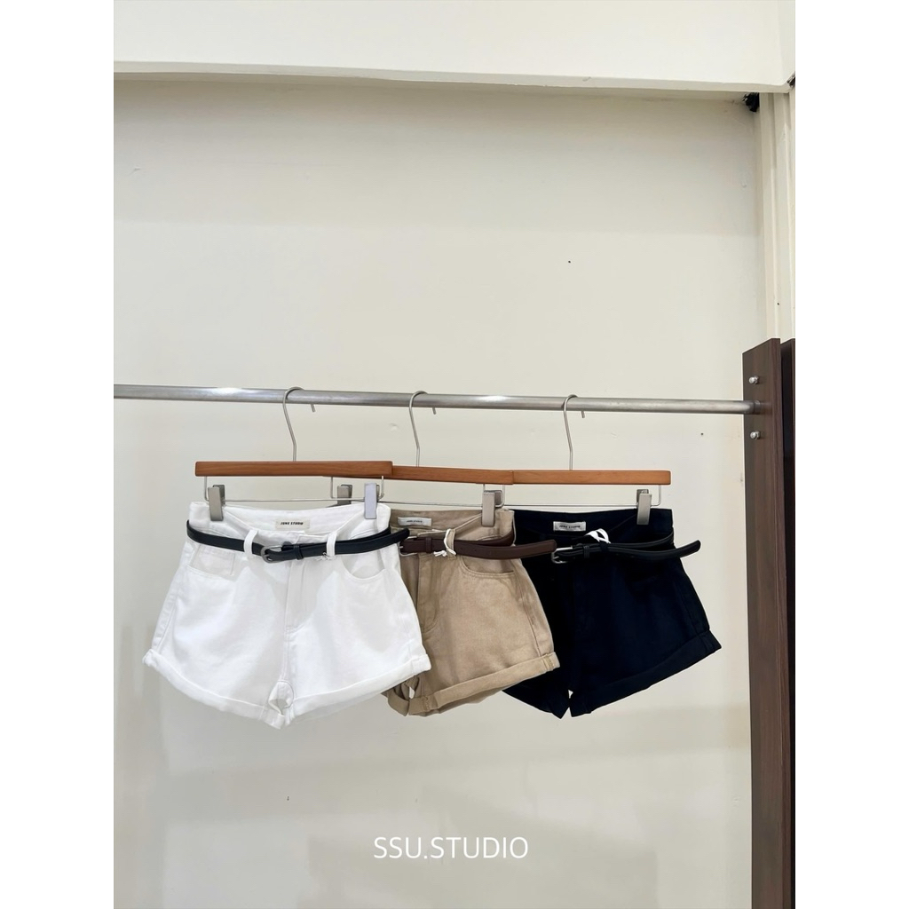 𝑺𝒔𝒖.𝑺𝒕𝒖𝒅𝒊𝒐// QUẦN SOOC CẠP CAO DENIM KÈM ĐAI HÀNG QCL1