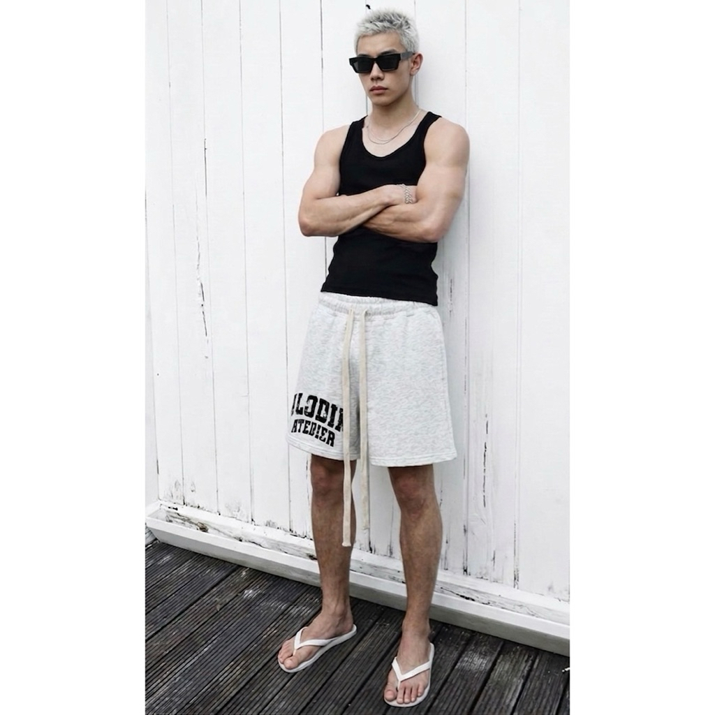 [DEAL MỞ BÁN] ALODIN.atedier | Quần short nỉ 2 da in kéo lụa cao cấp bản ver 2 form trên gối Unisex