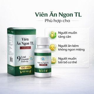 Viên ăn ngon TL Hộp 100 viên hỗ trợ ăn ngon tiêu hóa tốt cải thiện vóc dáng