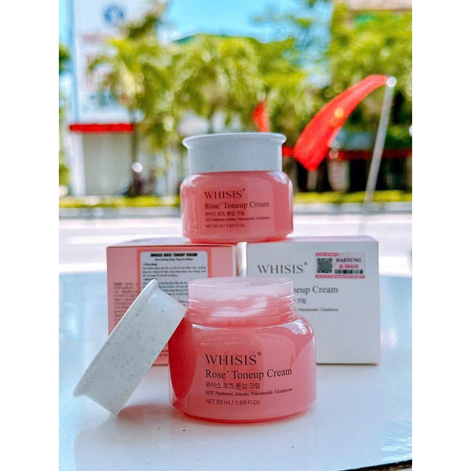 Kem Lười Nâng Tone Whisis Rose' Toneup Cream Dưỡng Trắng Da Hàn Quốc 50ml