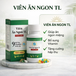 Viên ăn ngon TL Hộp 100 viên hỗ trợ ăn ngon tiêu hóa tốt cải thiện vóc dáng