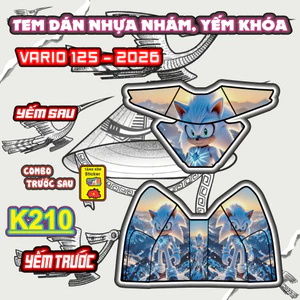 Ticker Dán Yếm Khóa Xe Máy VARIO 125 Năm 2026 Cute - Tem Rời Trang Trí Yếm Khóa Nhựa Nhám Dễ Thương