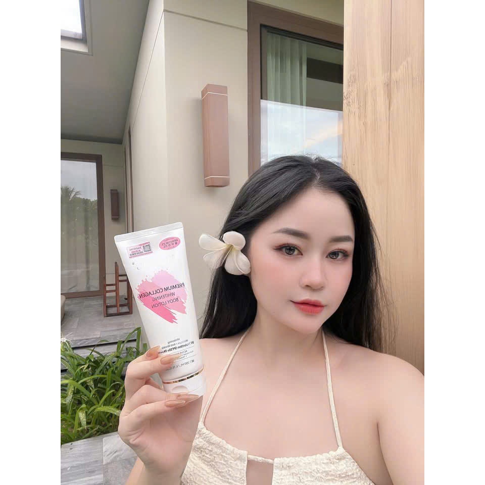 Kem Body WHISIS Trắng Da Chống Nắng Nâng Tone Trắng Hồng Rạng Rỡ Whitening Body Lotion 200ml