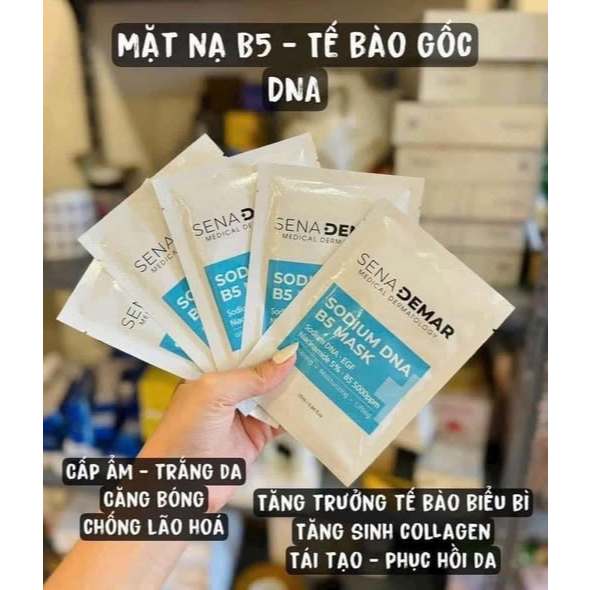 Mặt nạ Sena demar sodium DNA B5 mask cấp ẩm phục hồi dưỡng trắng da hạn dùng 2028 mặt nạ senademar -ThyLeeCosmetics