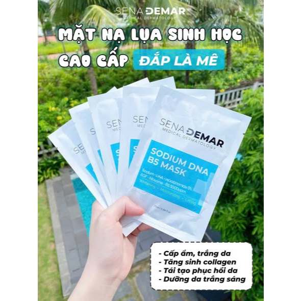 Mặt nạ Sena demar sodium DNA B5 mask cấp ẩm phục hồi dưỡng trắng da hạn dùng 2028 mặt nạ senademar -ThyLeeCosmetics
