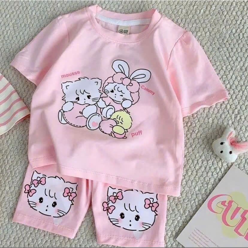 Set đồ bé gái Hello Kitty Bộ thun bé gái chất cotton tixi mềm mịn, co giãn nhẹ, thoáng mát