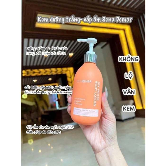 Body SENA DEMAR 10X WHITE BODY LOTION giúp dưỡng trắng da 300ml,nâng tông, không bết dính_body senademar-ThyLee