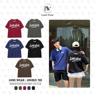 Áo Thun Form Boxy Lumi Wear D01 Unisex Nam Nữ In 2 Mặt Chất Polyester Cổ Tròn Basic Kiểu Áo Tay Lỡ