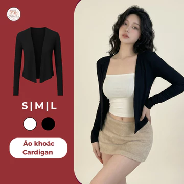 Áo khoác cardigan nữ FASHION TC áo khoác len mỏng dáng ôm tay dài croptop bozip cotton co giãn áo khoác nữ mặc ngoài