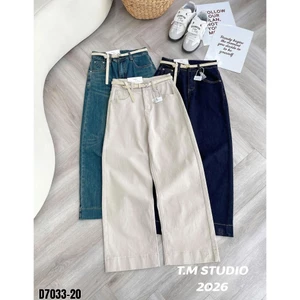 Quần Jeans Nữ Dáng Suông Nấm 95cm Chất Mềm Tặng Kèm Đai Đủ Màu #7033