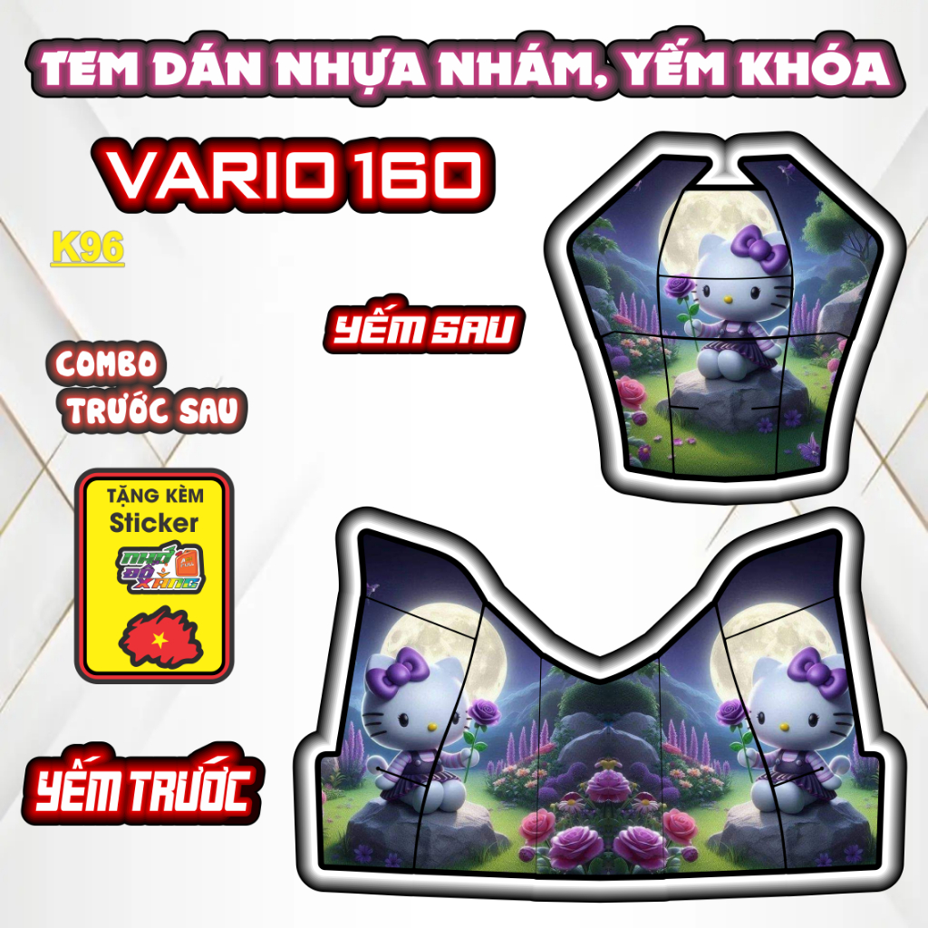 Tem Dán Nhựa Nhám VARIO 160 Giá Sỉ - Sticker Trang Trí Xe Máy Chống Bay Màu.