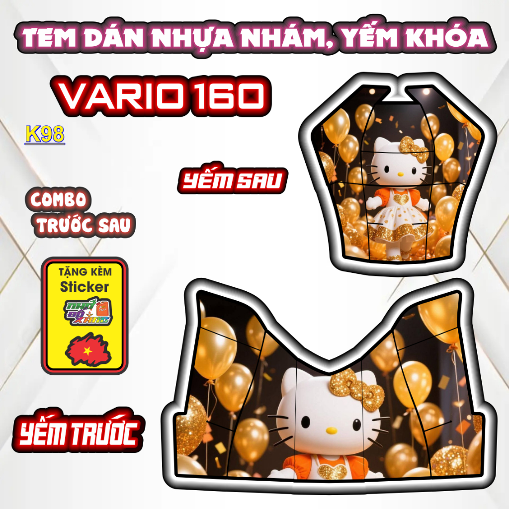 Tem Dán Nhựa Nhám VARIO 160 Giá Sỉ - Sticker Trang Trí Xe Máy Chống Bay Màu.