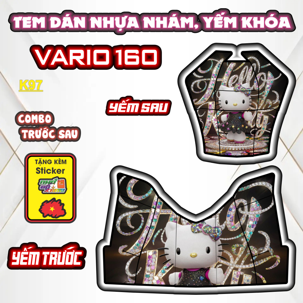 Tem Dán Nhựa Nhám VARIO 160 Giá Sỉ - Sticker Trang Trí Xe Máy Chống Bay Màu.