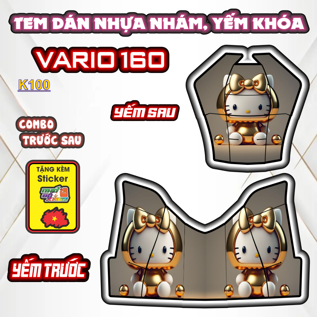 Tem Dán Nhựa Nhám VARIO 160 Giá Sỉ - Sticker Trang Trí Xe Máy Chống Bay Màu.