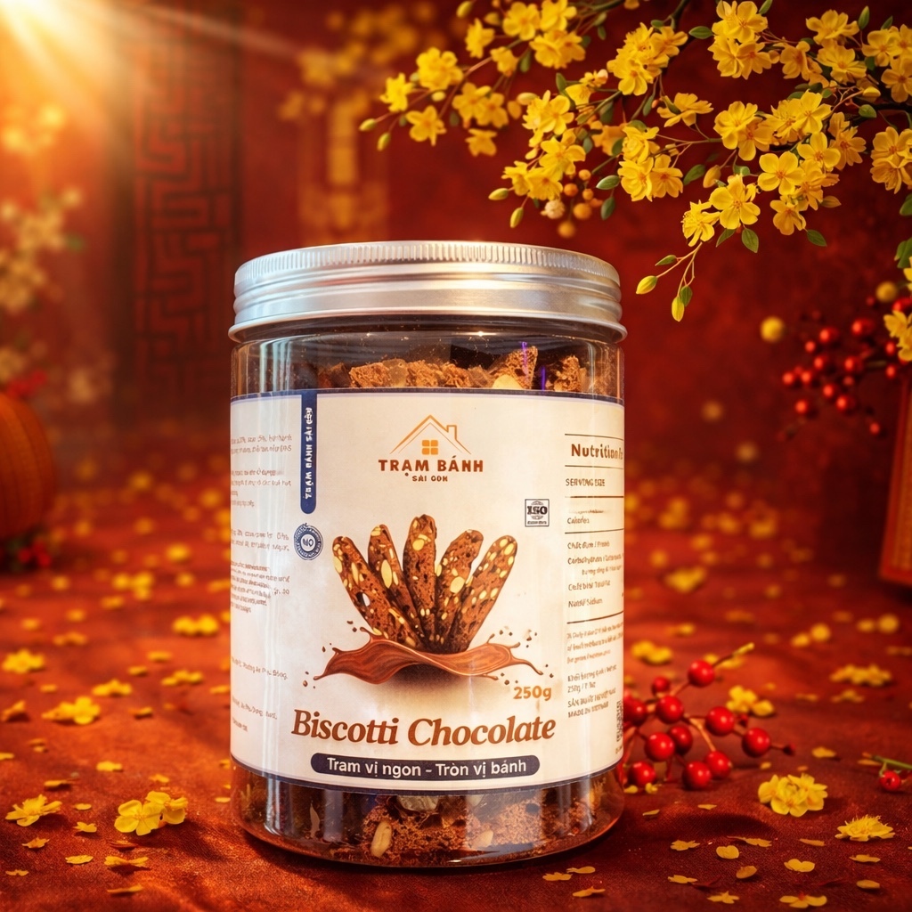 [Hộp 250g] Biscotti Healthy Nguyên Cám – Giòn Nhẹ, Ít Ngọt, Giàu Hạt Dinh Dưỡng