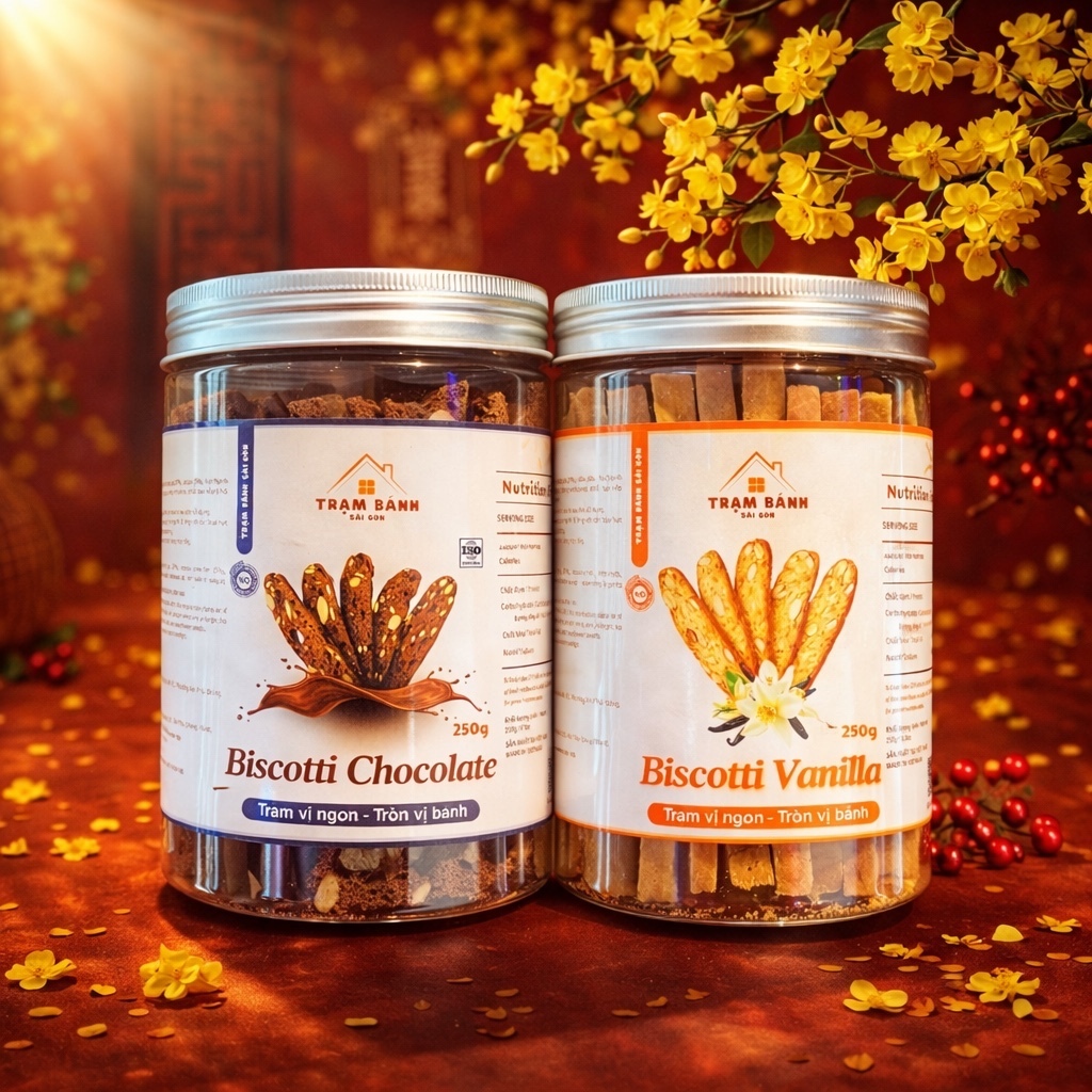 [Hộp 250g] Biscotti Healthy Nguyên Cám – Giòn Nhẹ, Ít Ngọt, Giàu Hạt Dinh Dưỡng
