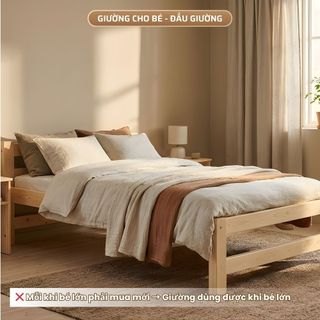 Giường Ngủ Cho Bé 1m4 có Thanh Chắn An Toàn, Phù Hợp Bé Ngủ Riêng / Có Cầu Thang