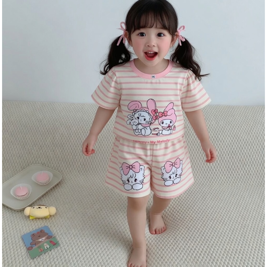 Set đồ bé gái Hello Kitty Bộ thun bé gái chất cotton tixi mềm mịn, co giãn nhẹ, thoáng mát