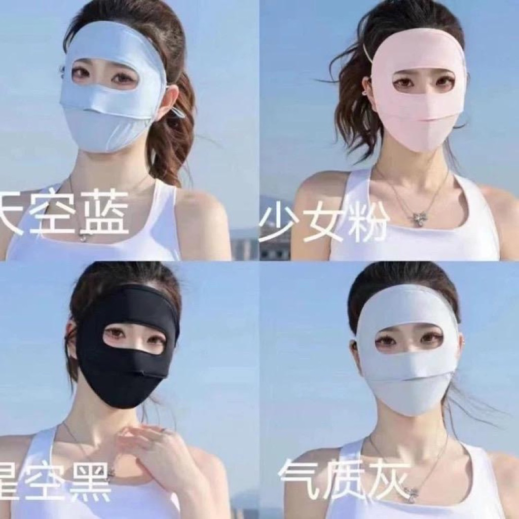 Khẩu trang chống nắng tia UV  toàn mặt chất lụa băng mịn mát thoáng khí phù hợp cho cả nam và nữ.